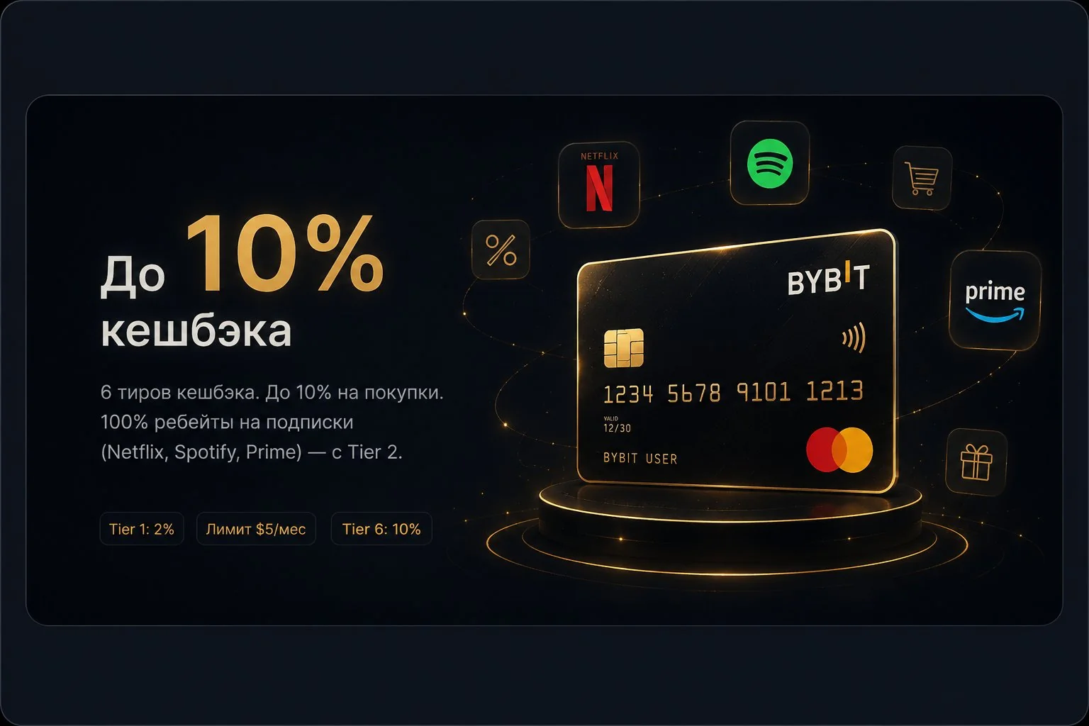 кешбэк до 10% Bybit карта